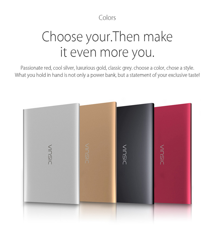 VINSIC 20000mAh Portable Dual USB Super Thin Power Bank for iPhone iPad Samsung Huawei - Red-12