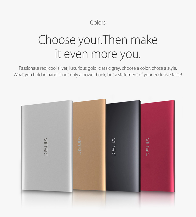 VINSIC 15000mAh Dual USB Super Slim External Power Bank for iPhone iPad Samsung Huawei - Silver Color-11