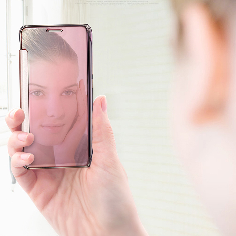Galvanisierungsspiegeloberflächen-PC-Lederoberteil Für Huawei Ehre 8 - Roségold-1
