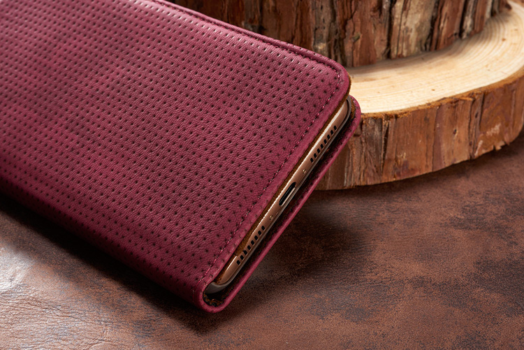 Retro Leather Grid Pattern Wallet Stand Mobile Cover for Huawei Mate 9 - Red-3