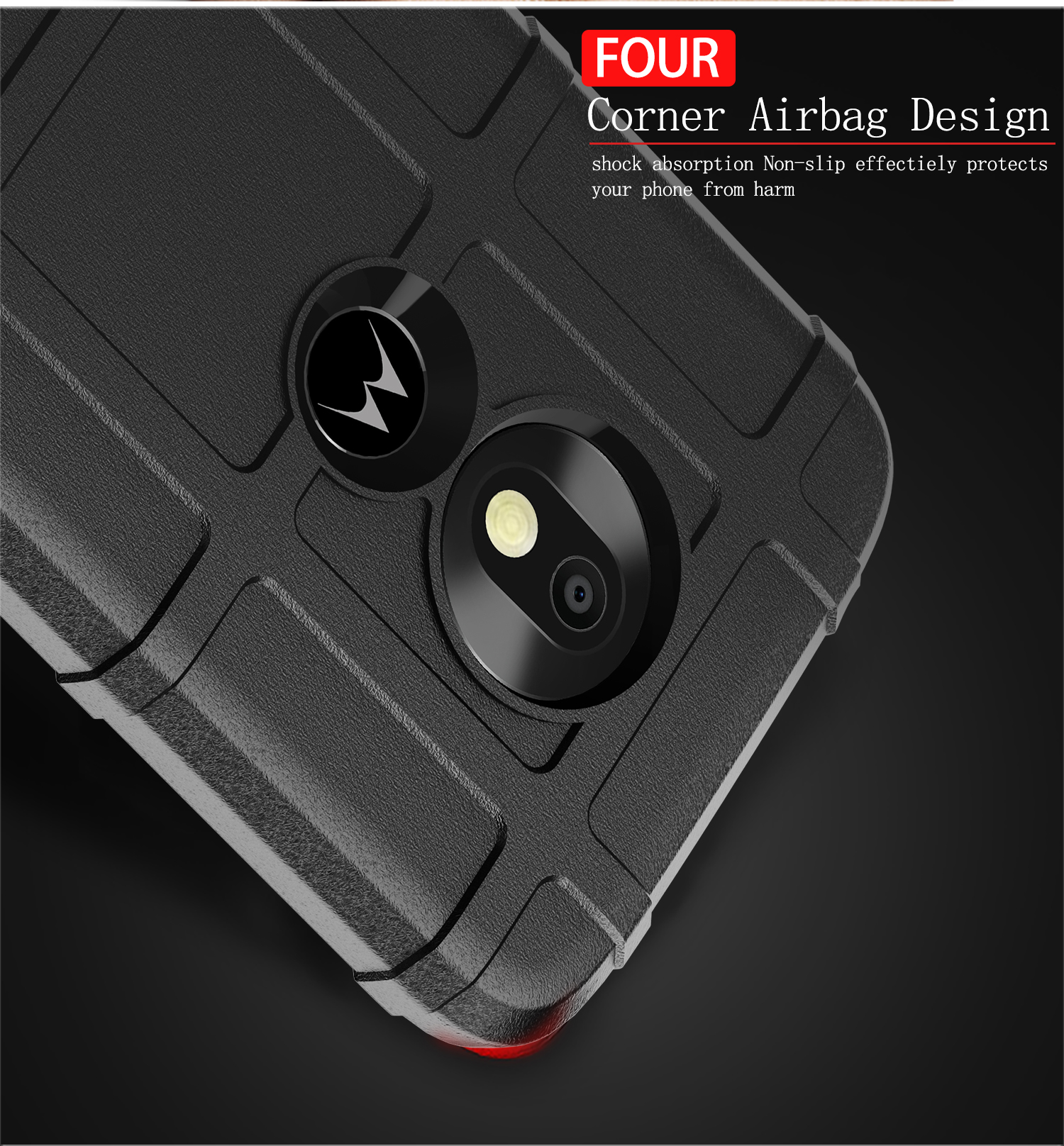 Прочная Квадратная Сетка Текстура Мягкая TPU Anti-shock Case Для Motorola Moto G7 Play (версия Ес) - Синий