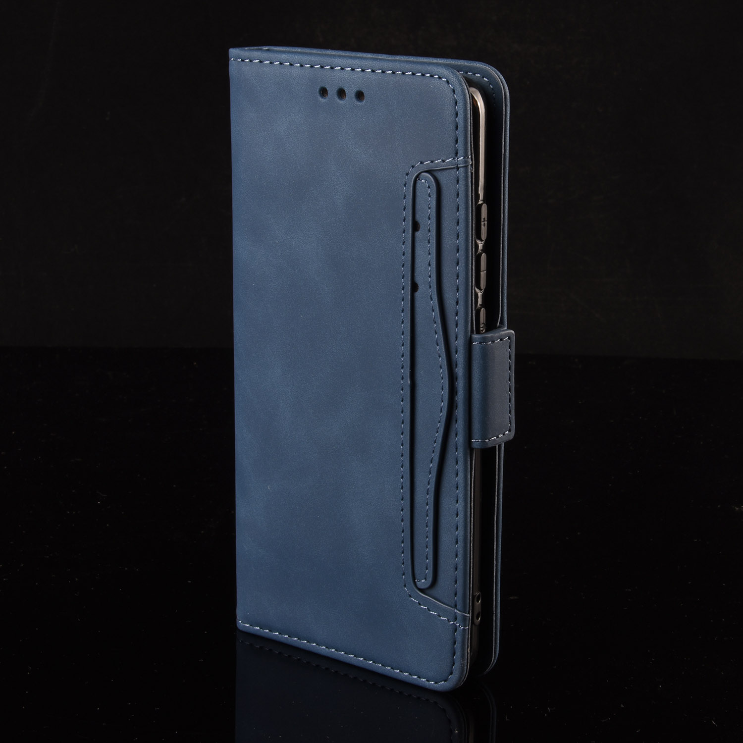 Case de Support en Cuir de Portefeuille Pour Motorola One Vision / P50 - Bleu