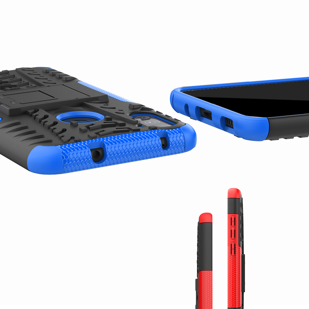 Cool Tire Muster PC + TPU Hybrid -hülle Mit Kickstand Für Motorola Moto G8 Power - Schwarz