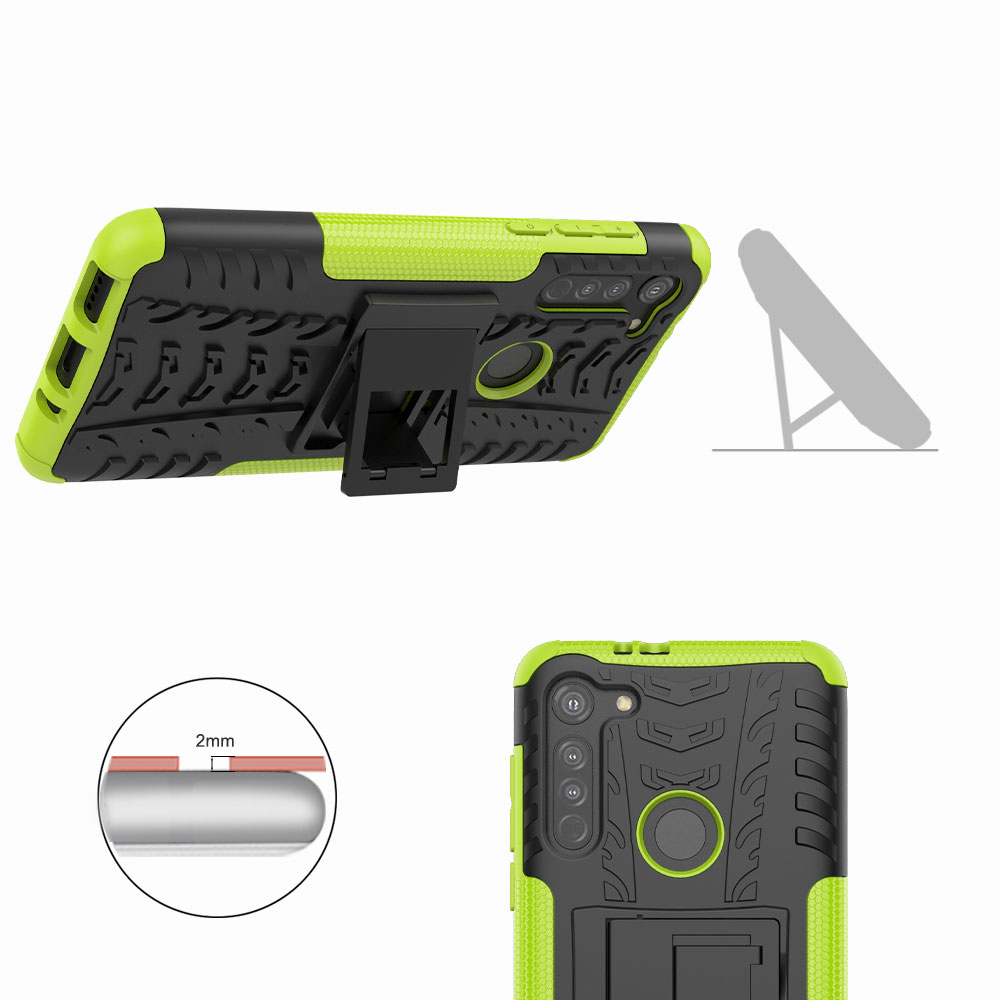 Shell Anti-slip PC + TPU Con Cavalletto Per Motorola Moto G8 - Blu