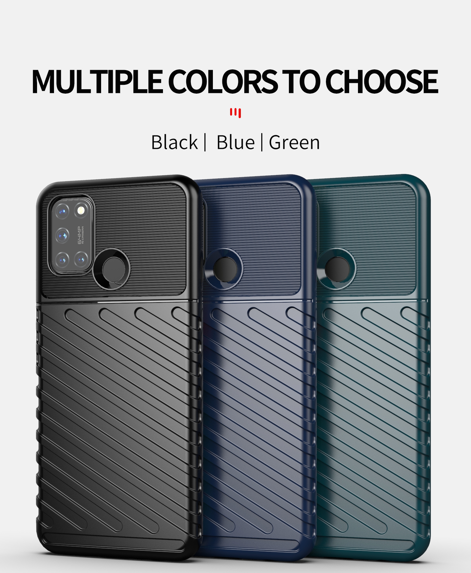 Thunder -serie Twill Textur TPU -telefongehäuse Für Realme 7i - Schwarz