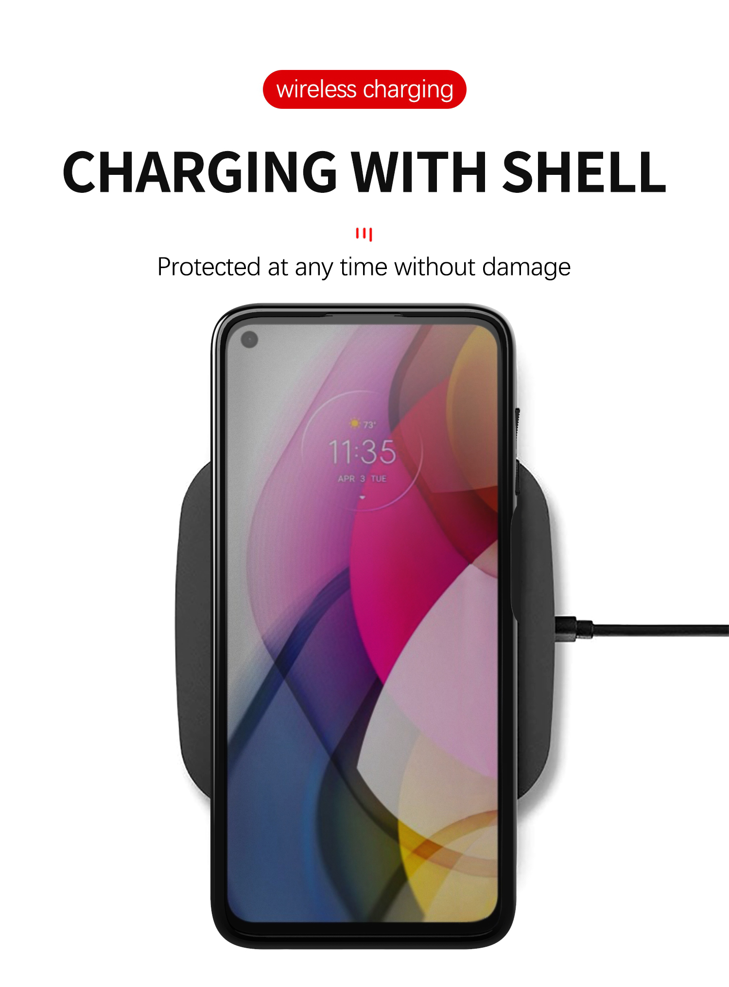 Thunder -serie Twill Textur Verdickte TPU -schutzhülle Für Motorola Moto G Stylus 4G (2021) - Schwarz