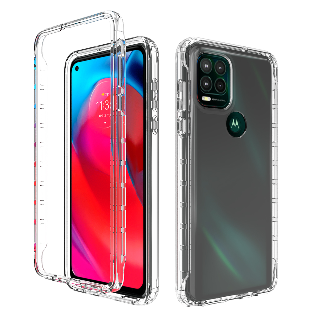 Gradient Color PC + TPU Hybrid Protective Cover Phone Case for Motorola Moto G Stylus 5G - Transparent-1