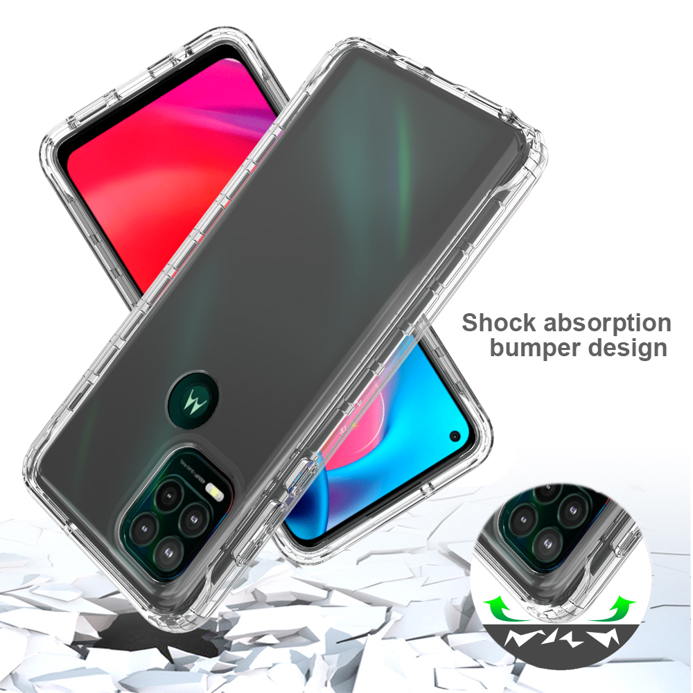 Gradient Color PC + TPU Hybrid Protective Cover Phone Case for Motorola Moto G Stylus 5G - Transparent-3