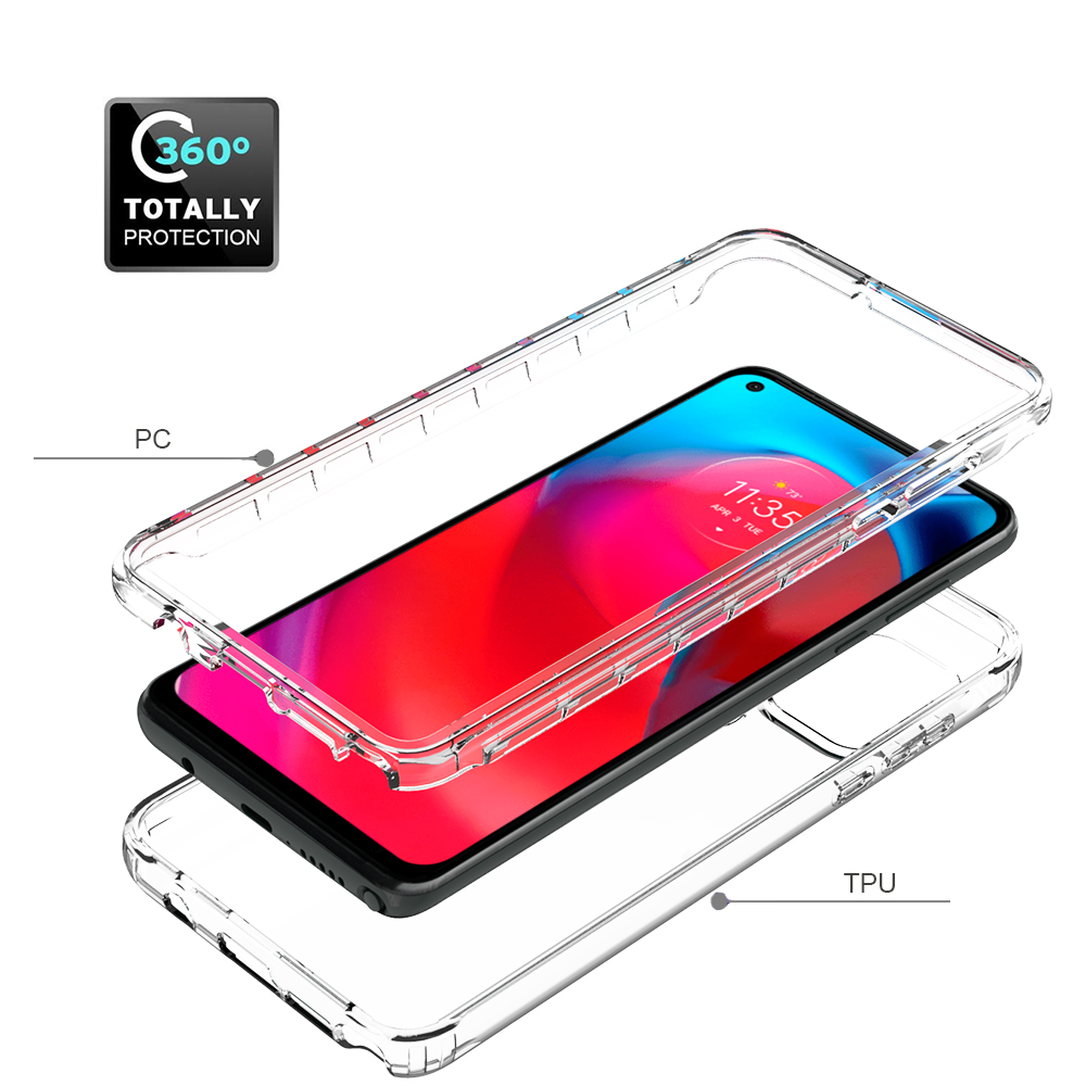 Gradient Color PC + TPU Hybrid Protective Cover Phone Case for Motorola Moto G Stylus 5G - Transparent-4