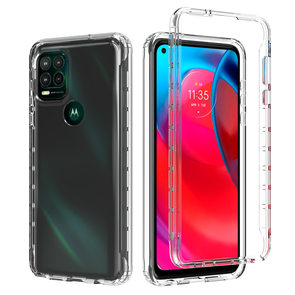 Gradient Color PC + TPU Hybrid Protective Cover Phone Case for Motorola Moto G Stylus 5G - Transparent-6