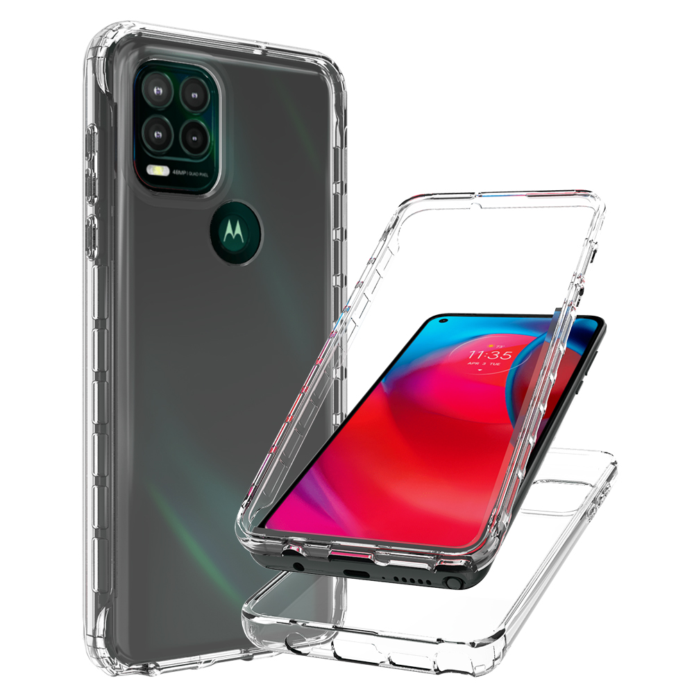 Gradient Color PC + TPU Hybrid Protective Cover Phone Case for Motorola Moto G Stylus 5G - Transparent-7