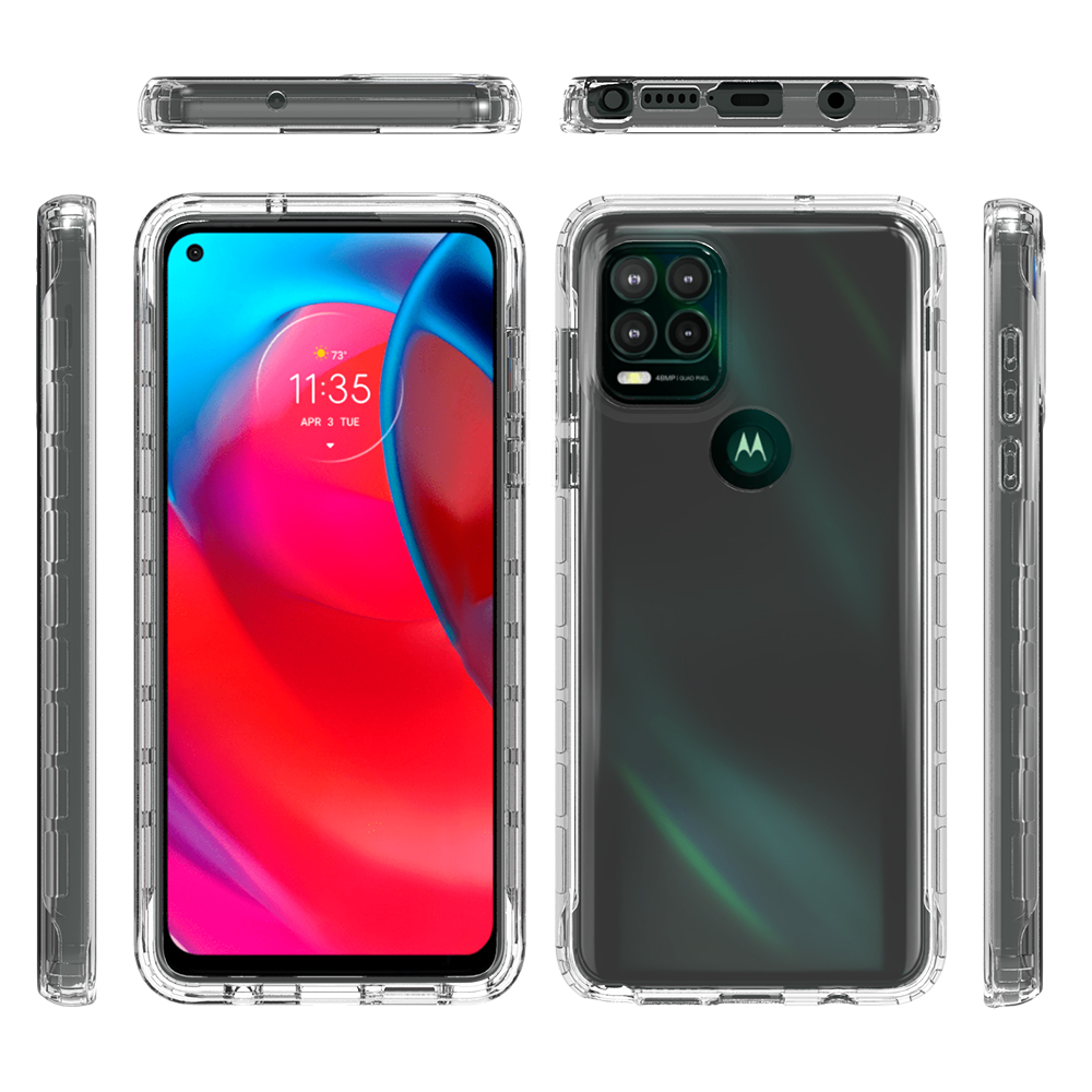 Gradient Color PC + TPU Hybrid Protective Cover Phone Case for Motorola Moto G Stylus 5G - Transparent-8