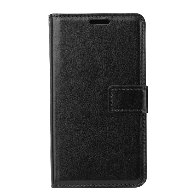 Crazy Horse Leather Wallet Cell Phone Casing with Stand for Lenovo B - Black-2