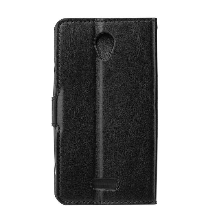 Crazy Horse Leather Wallet Cell Phone Casing with Stand for Lenovo B - Black-3
