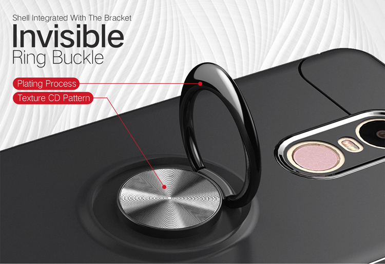 Guscio Mobile TPU Dell'anello di Dito Per Xiaomi Redmi Note 4x (foglio di Metallo Magnetico Incorporato) - Nero / Oro Rosa