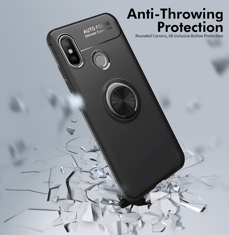 Case Móvil TPU de Kickstand TPU Para Xiaomi Mi 8 (lámina de Metal Magnético Incorporado) - Negro