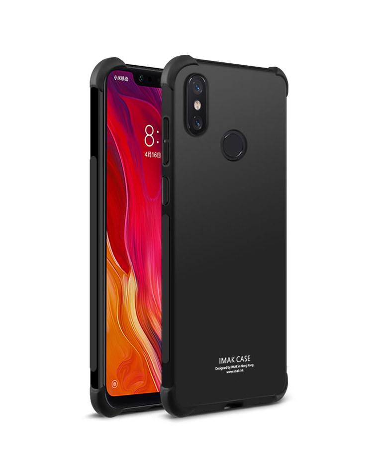 Imak Skin Feel Shock Shockber Shock-resect TPU Shell Phore + Экранная Пленка с Взрывом Для Xiaomi Mi 8 (6,21 Дюйма) - Прозрачный