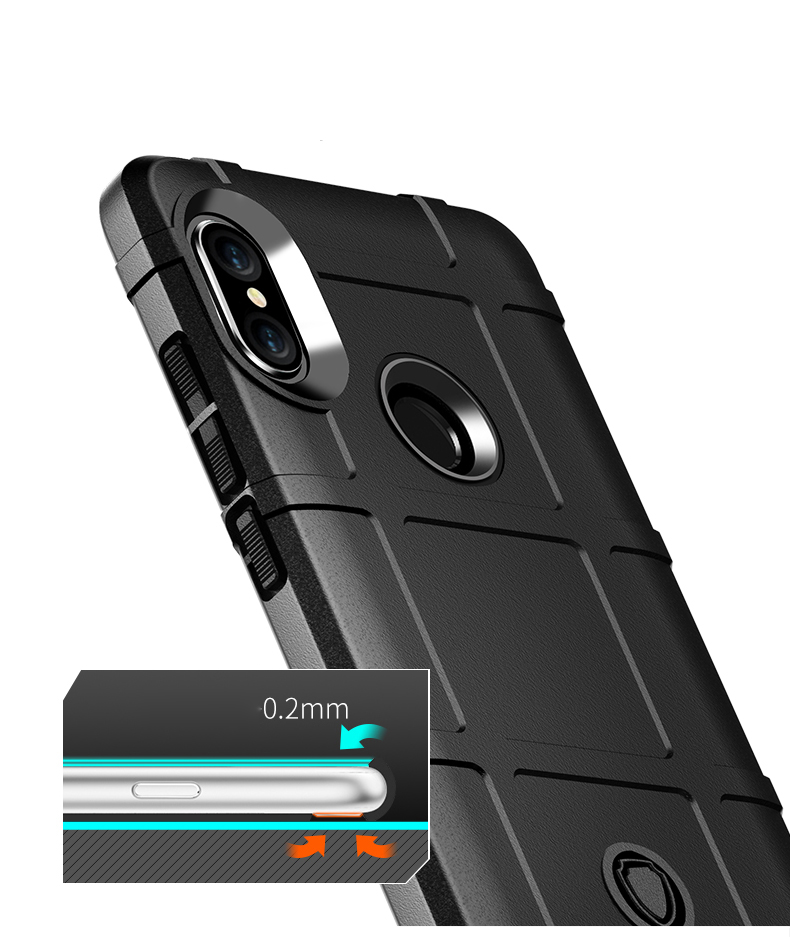 Textura De Cuadrícula Cuadrada Anti-shock Soft TPU Carcasa De Teléfono Celular Para Xiaomi Redmi Note 5 Pro (cámara Dual) / Nota Redmi 5 (China) - Negro