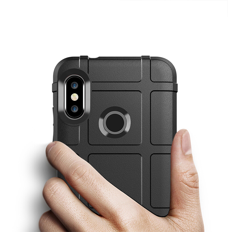 Rugger Shield Anti-shock Grid Textura Soft Tpu Case de Teléfono Para Xiaomi Mi A2 Lite / Redmi 6 Pro - Negro