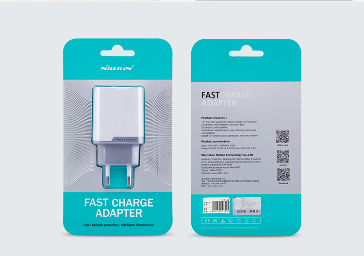 NILLKIN 12V 1.5A/2A/3A Quick Charge 3.0 Travel Adapter (CE/FCC/RoHS/DOE/ERP) - EU Plug-26