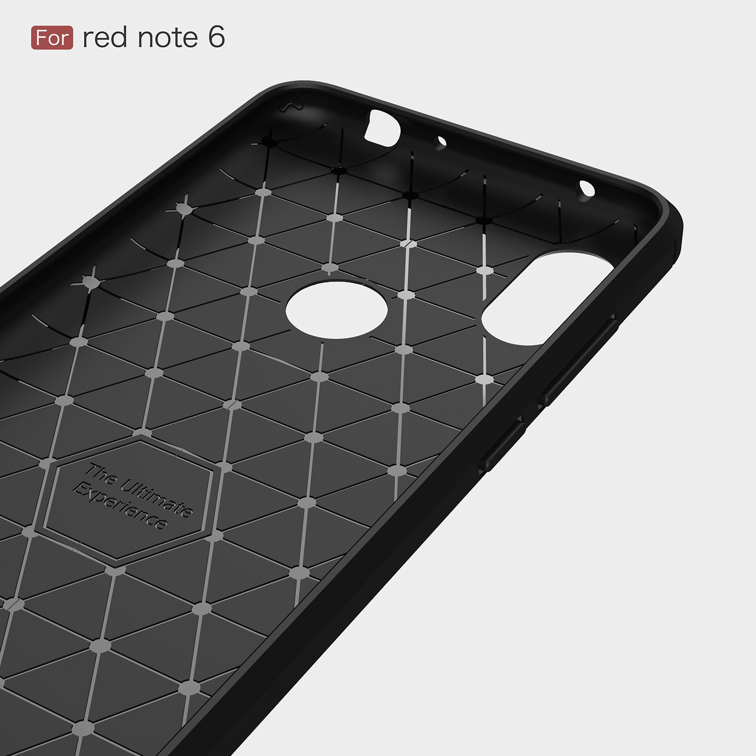 Textura de Fibra de Carbono Escova Capa de Celular TPU Para Xiaomi Redmi Note 6 Pro - Preto