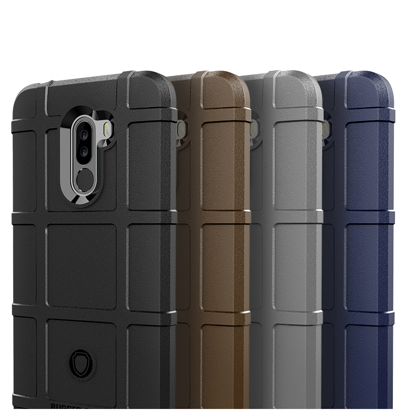 Anti-Shock-Quadrat-Gitter-Textur Weiche TPU-Handy-Kasten Für Xiaomi Pocophon F1 / Poco F1 In Indien - Schwarz