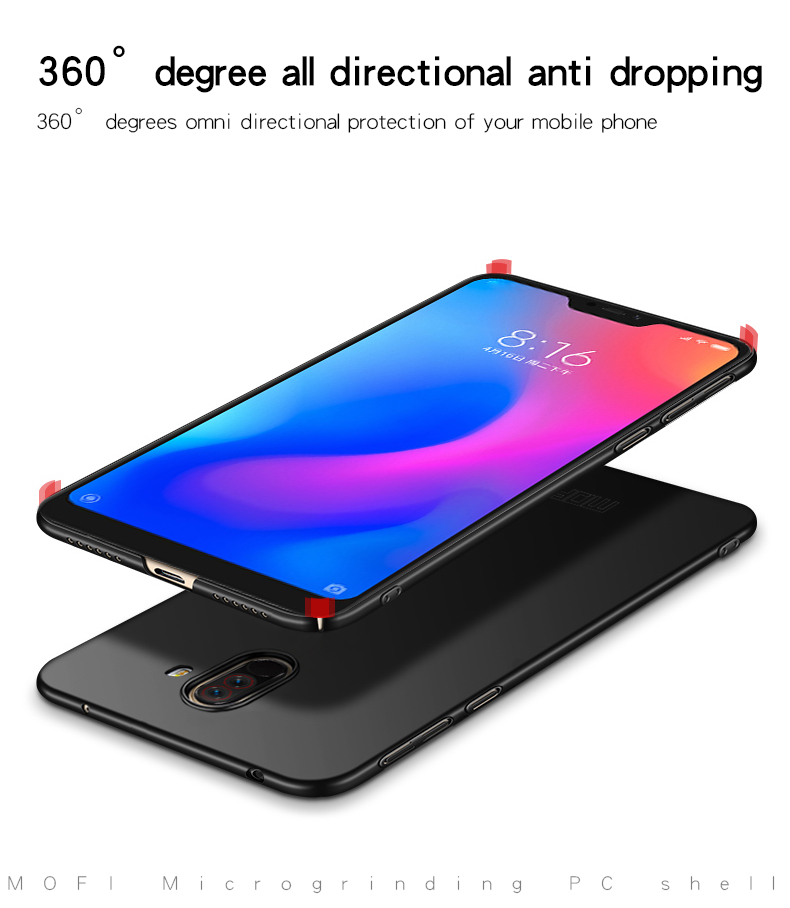 MOFI Shield Accessorio Per Custodia Mobile in Plastica Rigida Glassata Per Xiaomi Pocophone F1 / Poco F1 (India) - Blu Scuro