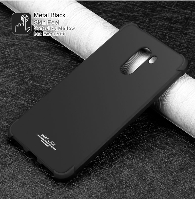 IMAK Skin Feel Anti-drop TPU Shell + Explosionssicherer Siebschildfilm Für Xiaomi Pocophon F1 / Poco F1 (indien) - Transparent