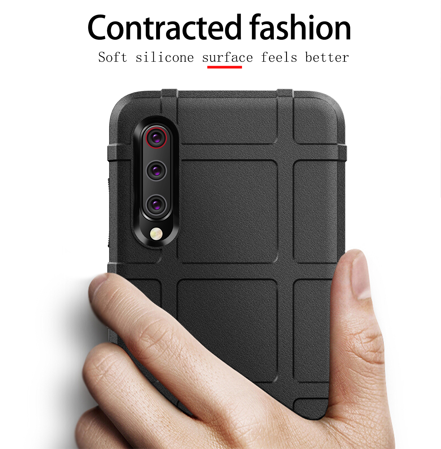 Textura Anti-shock Squilla Textura TPU TPU Cubierta Para Xiaomi Mi 9 - Negro