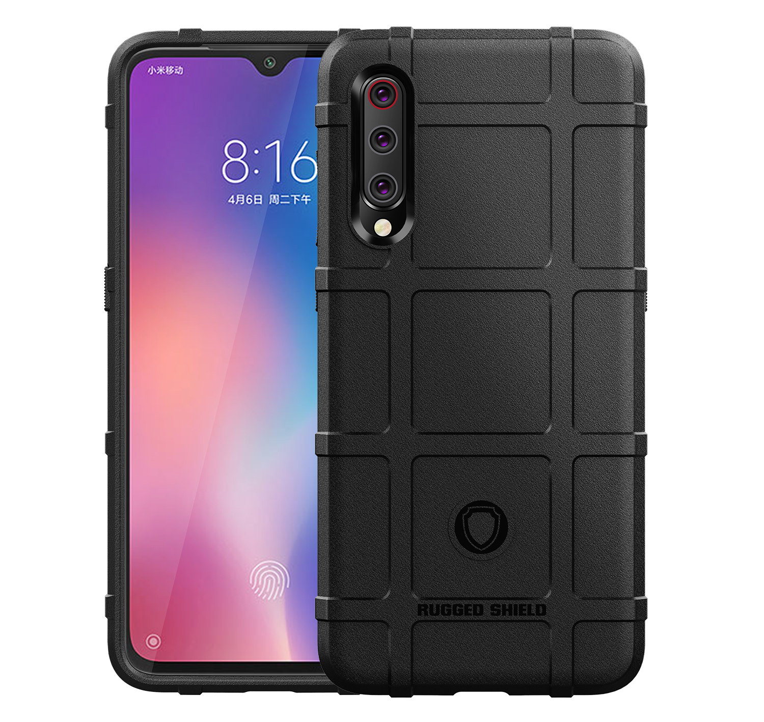 Textura Anti-shock Squilla Textura TPU TPU Cubierta Para Xiaomi Mi 9 - Negro