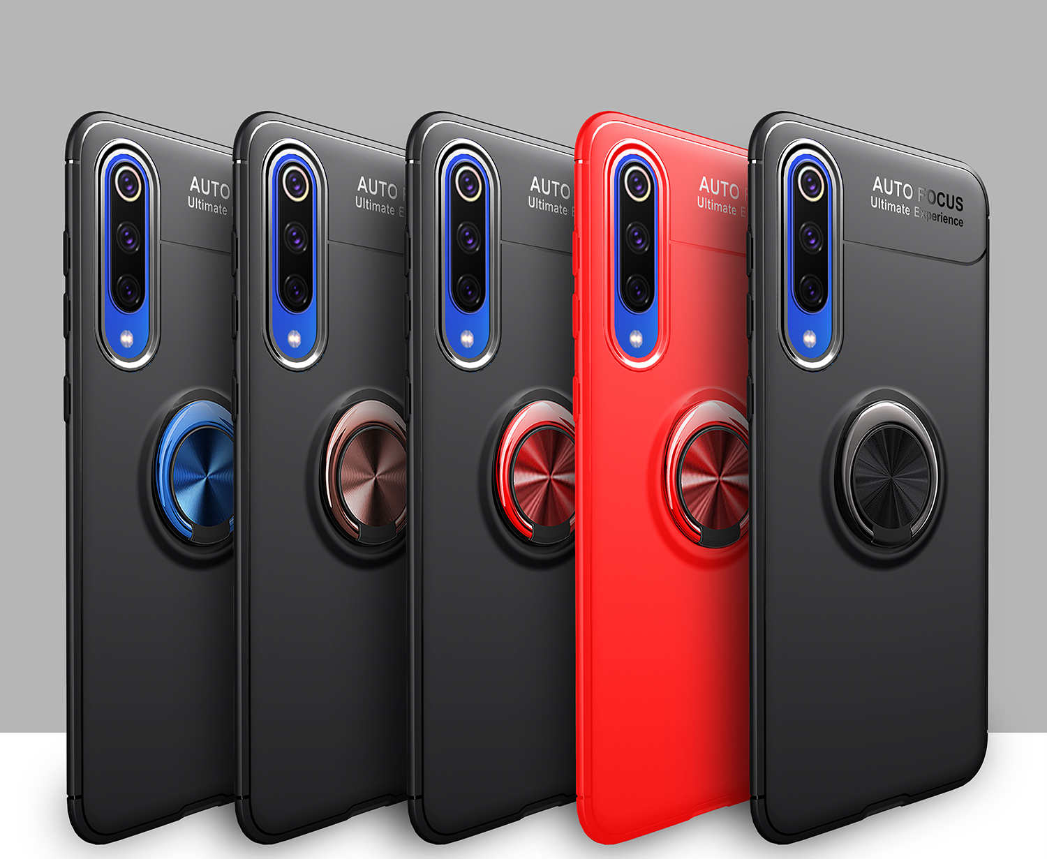 Корпус TPU Кольца Пальца (встроенный Магнитный Металлический Лист) Для Xiaomi Mi 9 SE - Черный / Синий