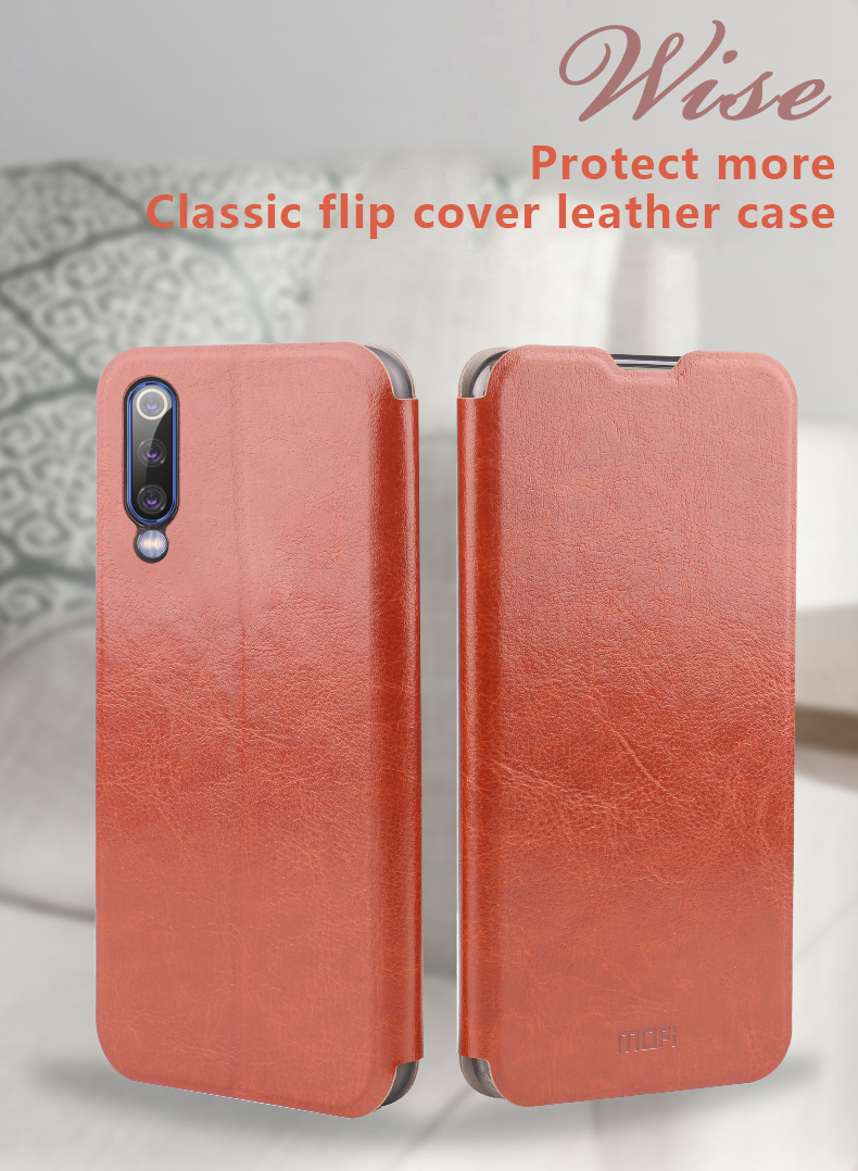 MOFI Rui Series Case in Pelle Con Stand Per Xiaomi Mi 9 - Blu