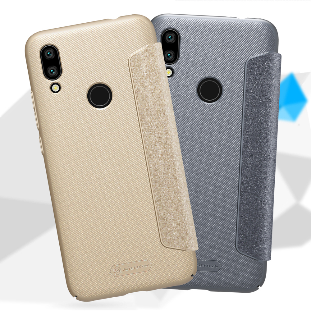 Nillkin Slist Series Cuir Folio Case Pour Xiaomi Redmi 7 / Redmi Y3 - Gris