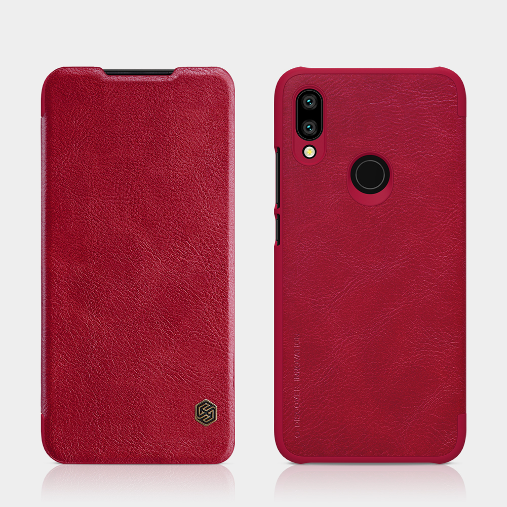 Nillkin Qin Series en Cuir Case de Garde en Cuir Pour Xiaomi Redmi 7 / Redmi Y3 - le Noir