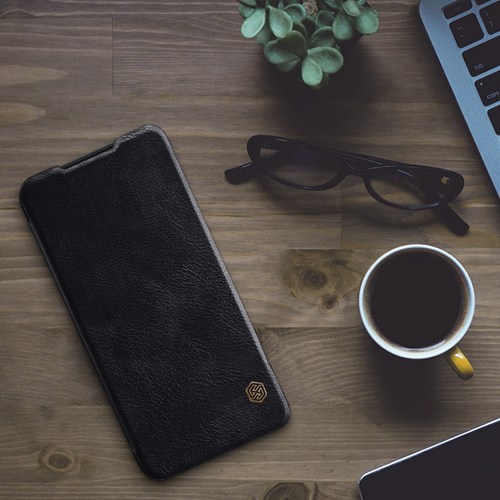 Nillkin Qin Series en Cuir Case de Garde en Cuir Pour Xiaomi Redmi 7 / Redmi Y3 - le Noir