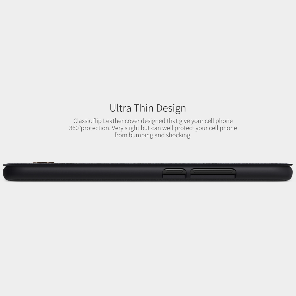 Serie Nillkin Qin Case Del Supporto Per Schede in Pelle Per Xiaomi Redmi 7 / Redmi Y3 - Nero