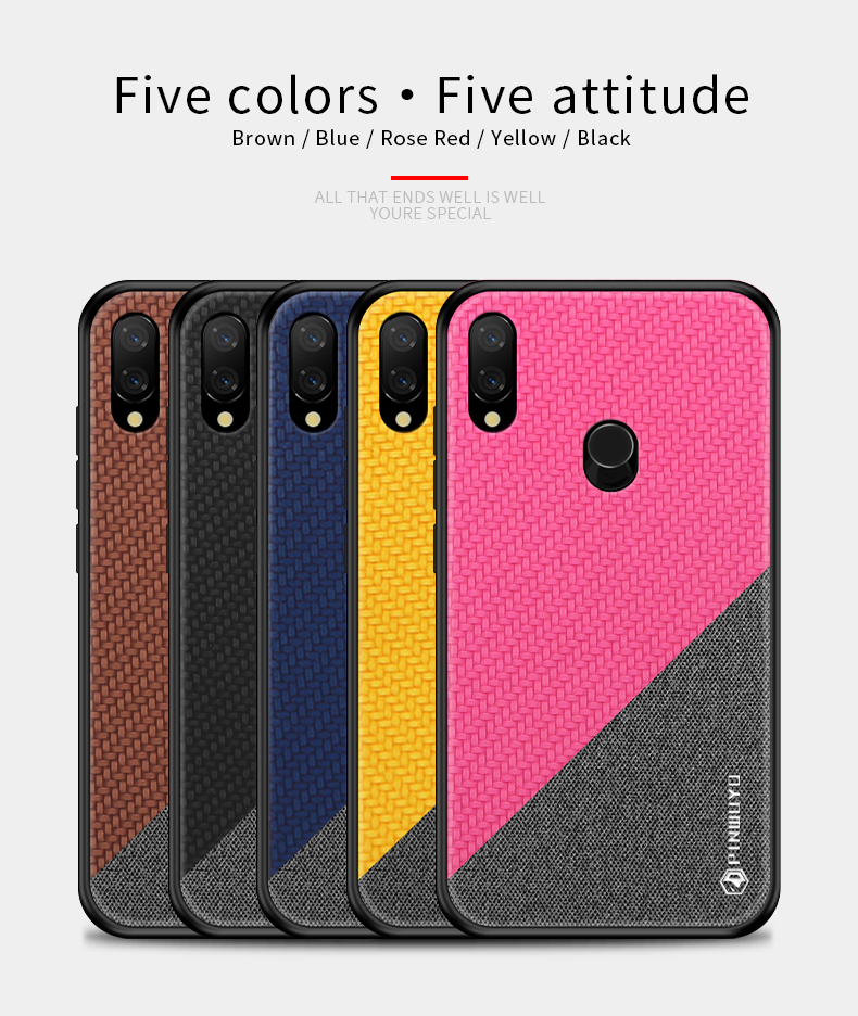 Pinwuyo Honorable Series Hybrid Case Telefone Para Xiaomi Redmi 7 / Redmi Y3 - Preto