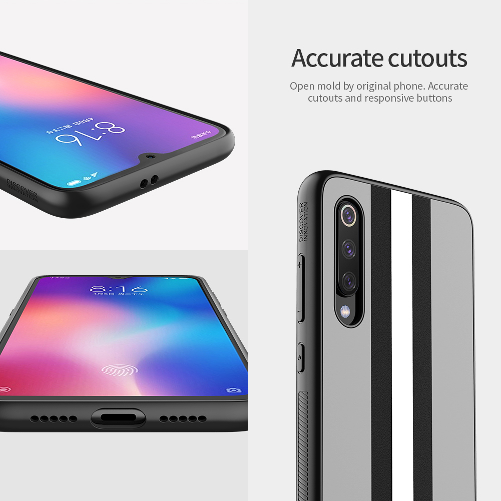 Nillkin Reflection Blendling PU Leder + PC + TPU -telefonabdeckung Für Xiaomi Mi 9 / 9 Erforschen - Schwarz