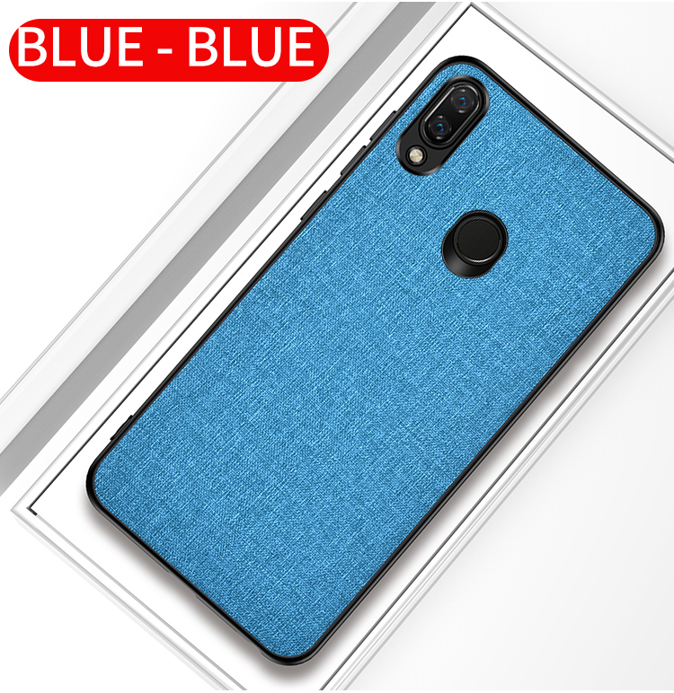 Pour Xiaomi Redmi Note 7 / 7 Pro (Inde) / Texture De Tissu 7S Texture PC + TPU Combo Téléphone Mobile Shell - Noir