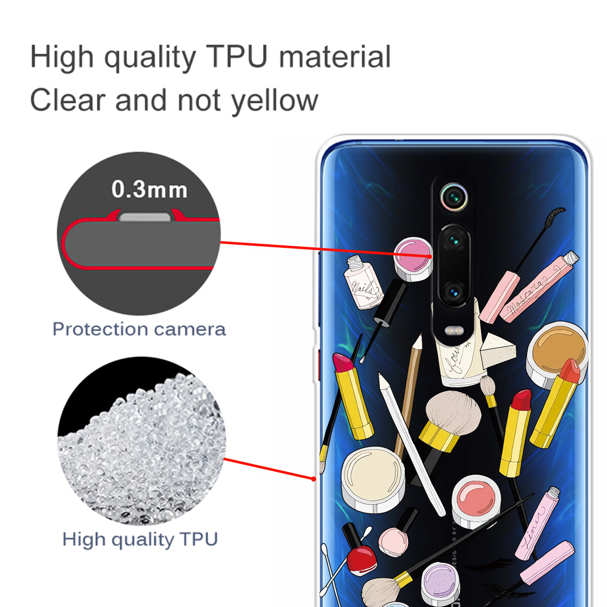 Pattern Printing Clear TPU Phone Case Cover for Xiaomi Redmi K20/K20 Pro/Xiaomi Mi 9T /Mi 9T Pro - Girl and Cat-5