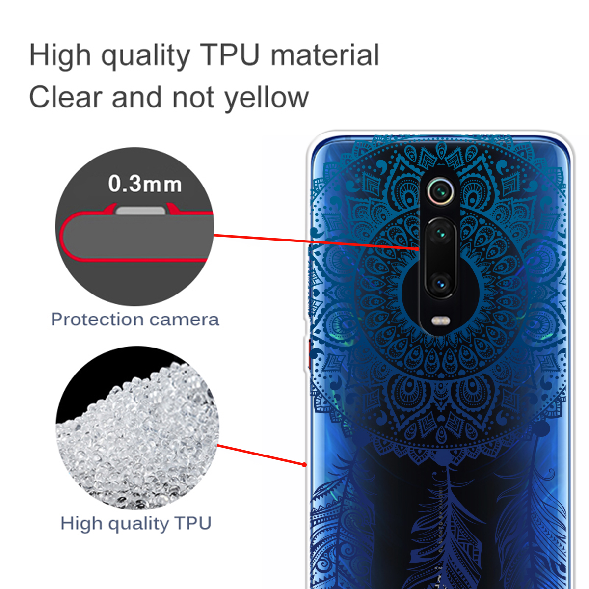 Pattern Printing Clear TPU Phone Case Cover for Xiaomi Redmi K20/K20 Pro/Xiaomi Mi 9T /Mi 9T Pro - Girl and Cat-6