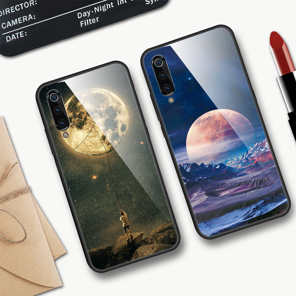 Musterdruck Temperiertes Glas + TPU-Rückseite Für Xiaomi Mi 9 - Kosmischer Raum.