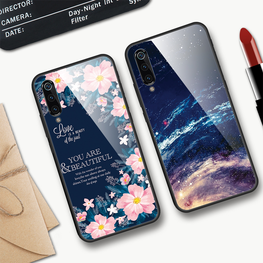 Vetro Temperato Da Stampa Modello + Guscio Posteriore TPU Per Xiaomi MI 9 - Spazio Cosmico