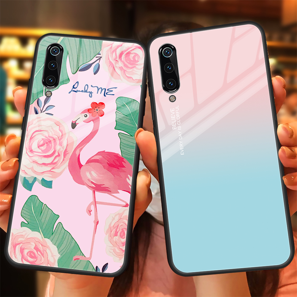 Musterdruck Temperiertes Glas + TPU-Rückseite Für Xiaomi Mi 9 - Baum