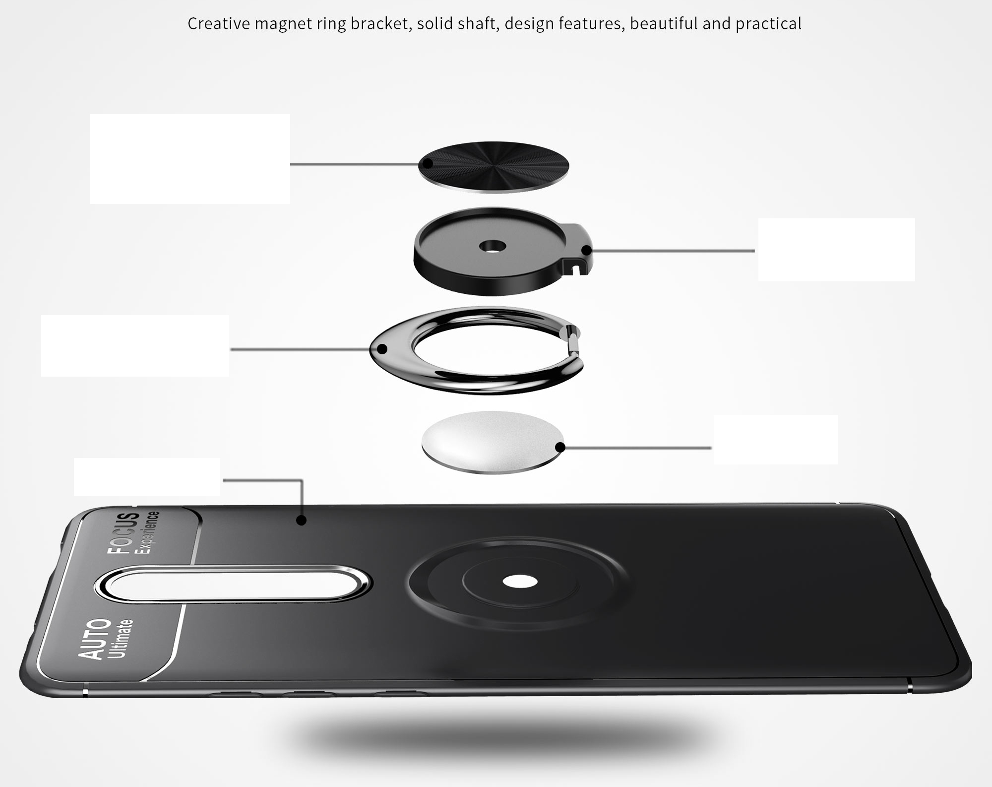 Lenuo Metall Ring Bracket TPU Telefonschaleabdeckung Für Xiaomi Redmi K20 / Mi 9t / Redmi K20 Pro / Mi 9t Pro - Schwarz / Blau