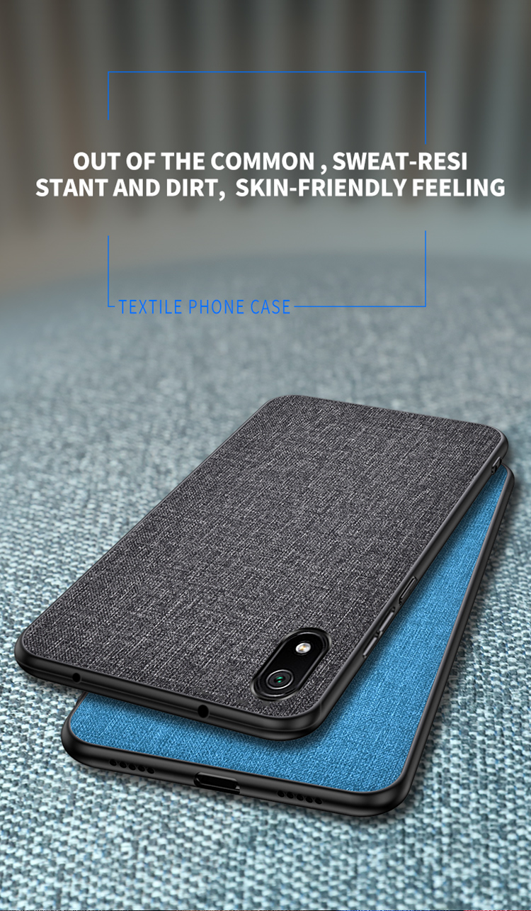 Coque De Téléphone Cellulaire Hybride De TPU En Tissu Mat Pour Xiaomi Redmi 7a - Gris