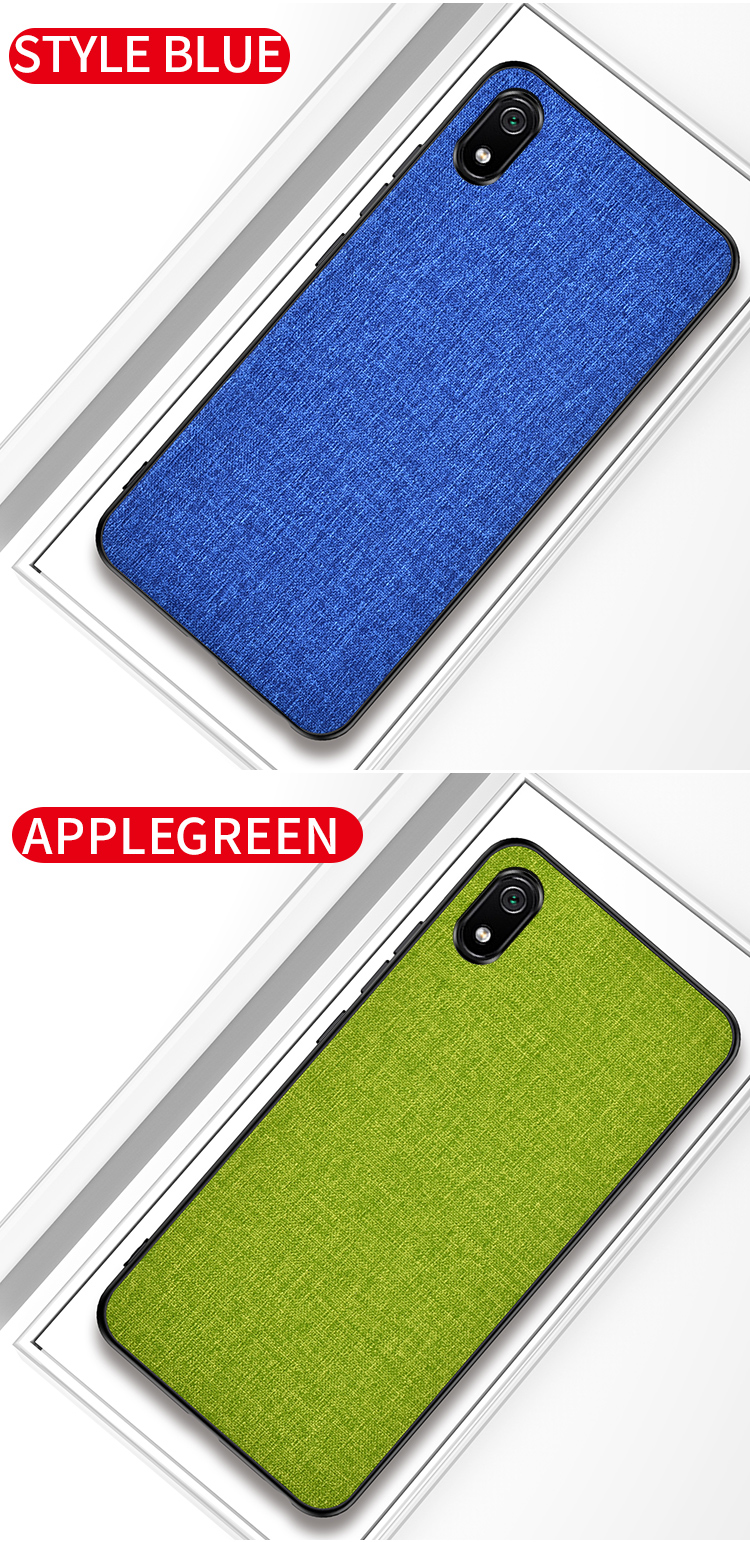 Coque De Téléphone Cellulaire Hybride De TPU En Tissu Mat Pour Xiaomi Redmi 7a - Bleu Foncé