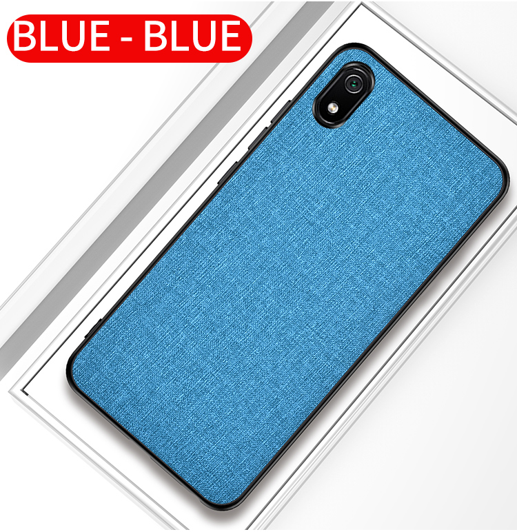 Caso De Telefone Celular Híbrido Revestido Por Pano Fosco Para Xiaomi Redmi 7a - Azul Escuro