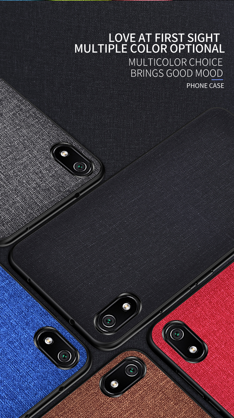 Coque De Téléphone Cellulaire Hybride De TPU En Tissu Mat Pour Xiaomi Redmi 7a - Gris