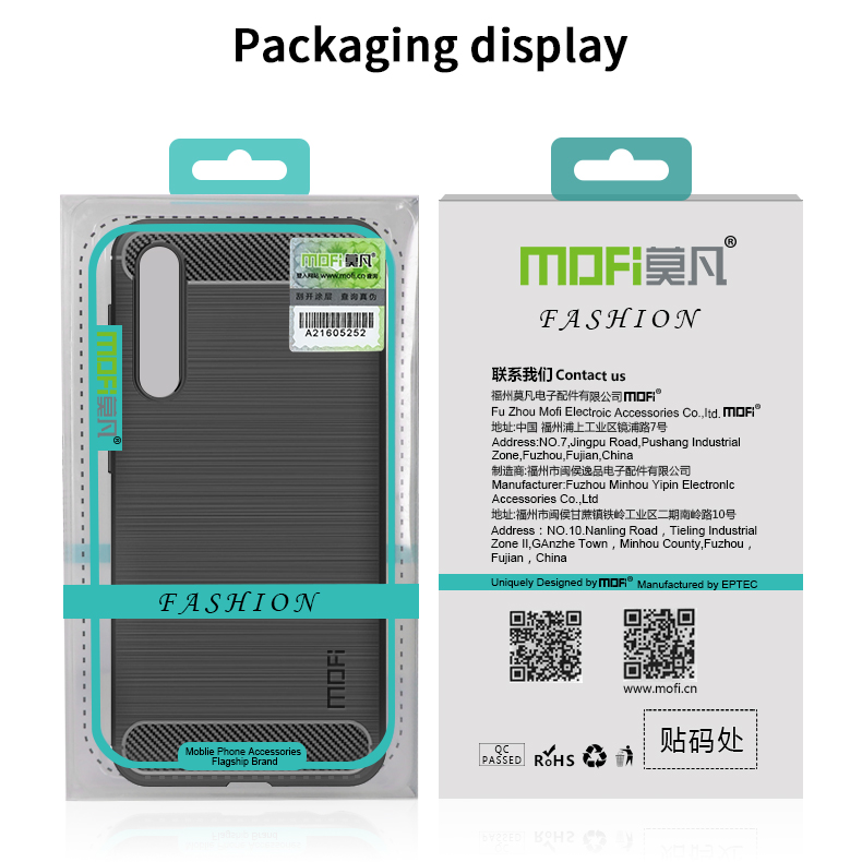 Mofi Carbon Fiber Cepillado TPU Case de Teléfono Protector Para Xiaomi Redmi 7a - Negro